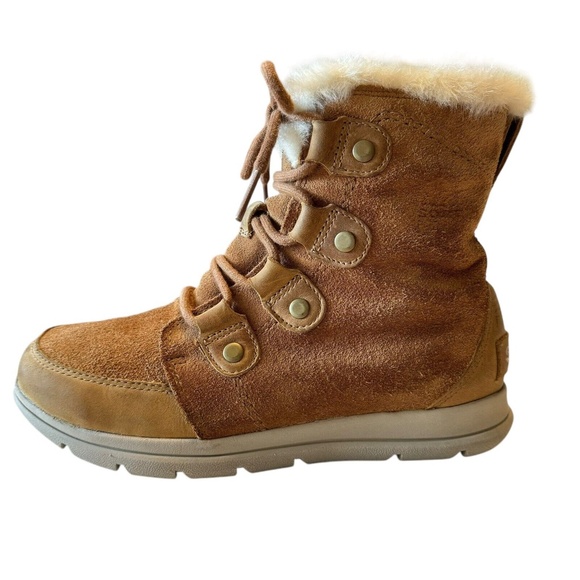 Sorel Womens Camel NL3039-224 Explorer Joan Suede Lace Up Waterproof Boots Sz 8 - Picture 6 of 13
